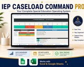 SPED Caseload Manager Spreadsheet | Special Education Teacher Google Sheets Excel | IEP Deadline Tracker Goal Progress Service Minutes Log