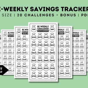 Bi Weekly Savings Challenge, Printable Biweekly Saving Challenges, 26 Week Savings Plan, Save 1000-20000, A6 Bi-Weekly Saving Tracker Bundle