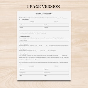 Rental Agreement Template | Editable Lease Contract for Landlords | Printable Residential House Rental Forms | Google Docs, Word & PDF image 2