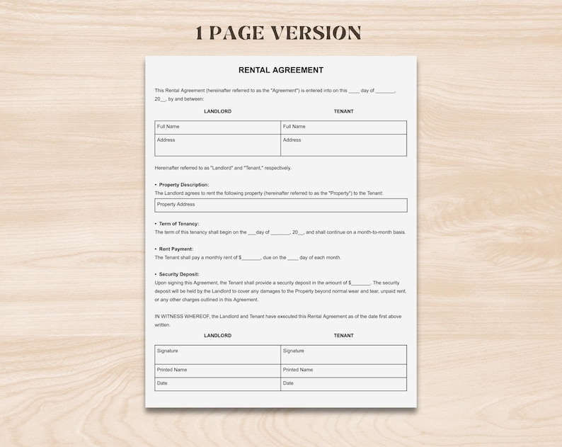 Rental Agreement Template | Editable Lease Contract for Landlords | Printable Residential House Rental Forms | Google Docs, Word & PDF image 2