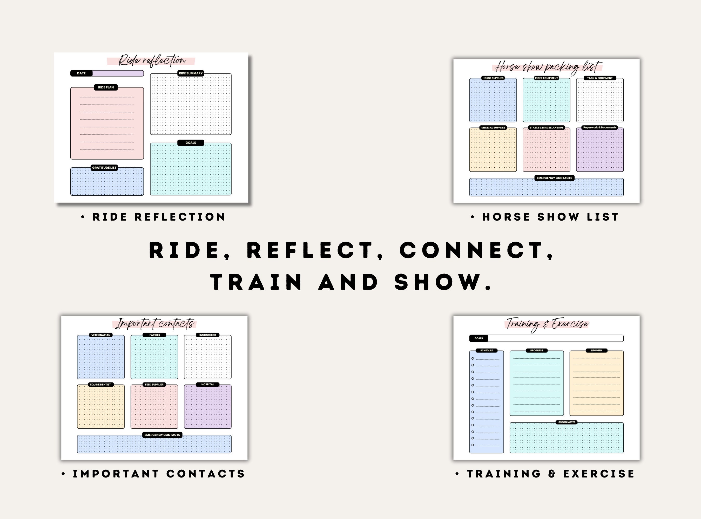 Equestrian Planner 2023, Printable Horse Binder Record Book, Equine ...