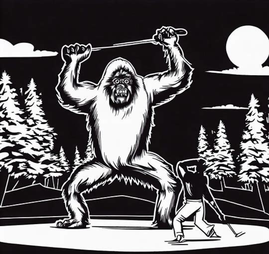 SVG Digital File Golfer Vs Sasquatch Bigfoot Golf SVG Etsy