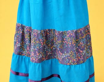 Ribbon Skirt, Ceremonial Skirts, Tiered Skirt, Navajo Skirt, Women Skirt, Floral Skirt, Tall Size Ribbon Skirt, Summer Dress