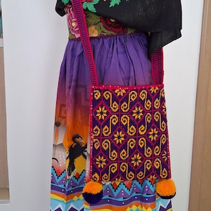 Handgefertigte Tasche, Huichol, Morrale Tasche, Marakame Tasche, Geldbörse, indigene Handarbeit Sacred Geometry Design, Boho, Mexikaner, Bolsa Morral, Morrales