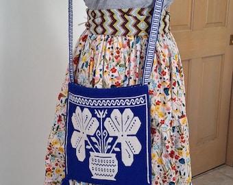 Handmade Huichol Bag, Indigenous Sacred Geometry Morral, Boho Satchel