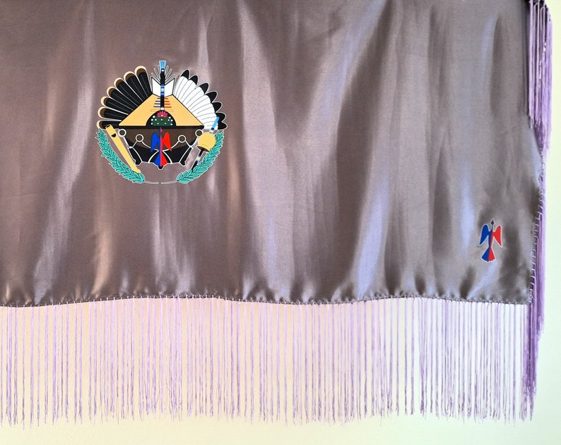 NAC Prayer Shawl Satin With Fringe Waterbird & Instrument Print - Etsy