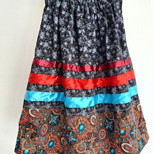 Girls Ribbon Skirt: Youth Pow Wow Ceremony Skirt - Size 8-12