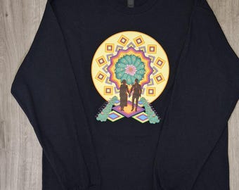 Langarmshirts, Peyote Hemden, NAC Hemden, Schwarze Hemden, Native Design Hemden, Hikuri Hemden, Tipi Hemd, Wasservogel Hemd