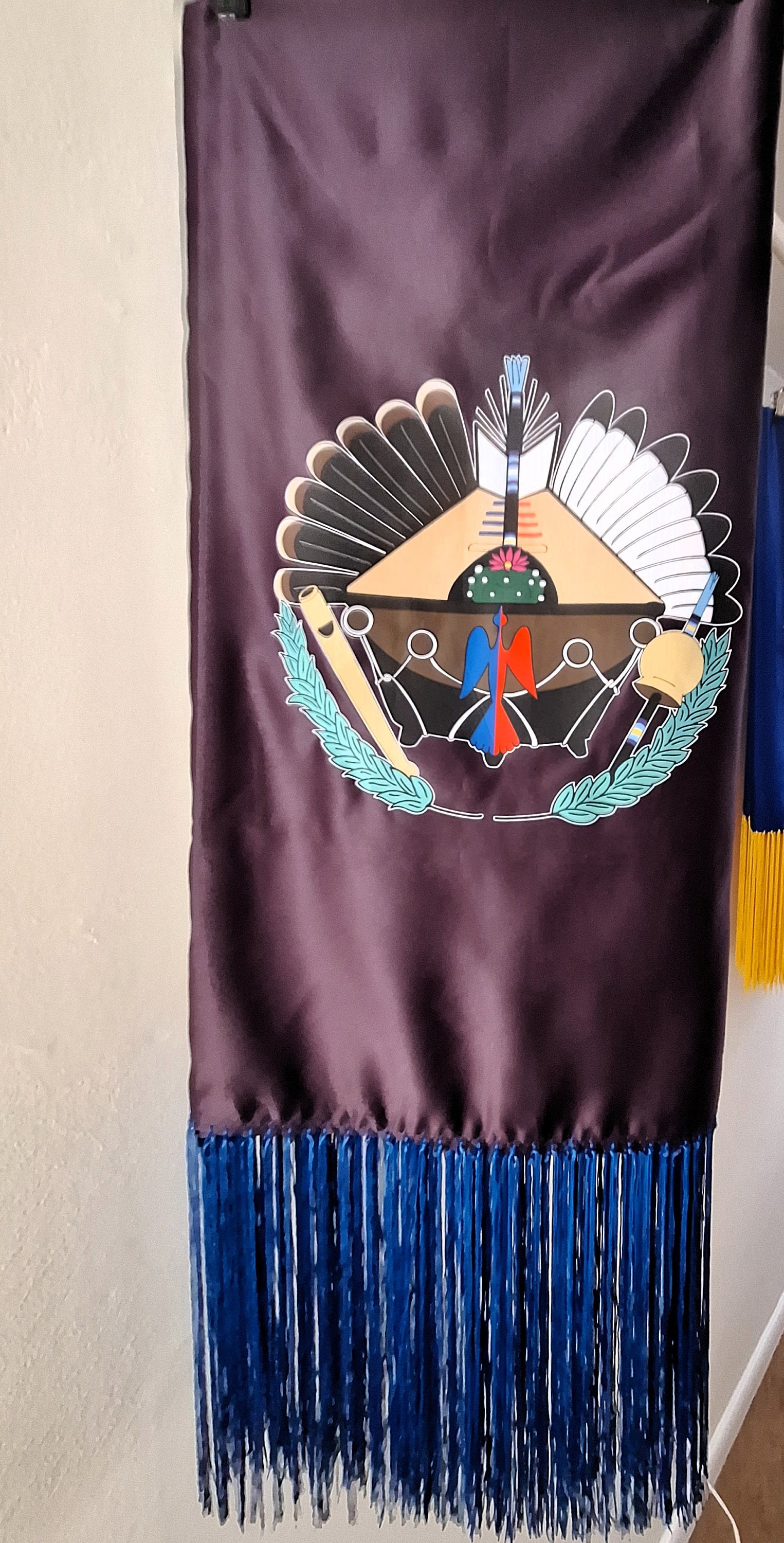 NAC Prayer Shawl Satin With Fringe Waterbird & Instrument Print - Etsy