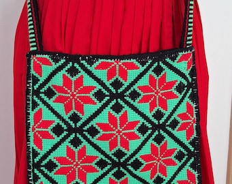 Huichol Morrale Tasche: Indigene Sacred Geometry Tasche, Morrale, Traditionelle Unisex Tasche