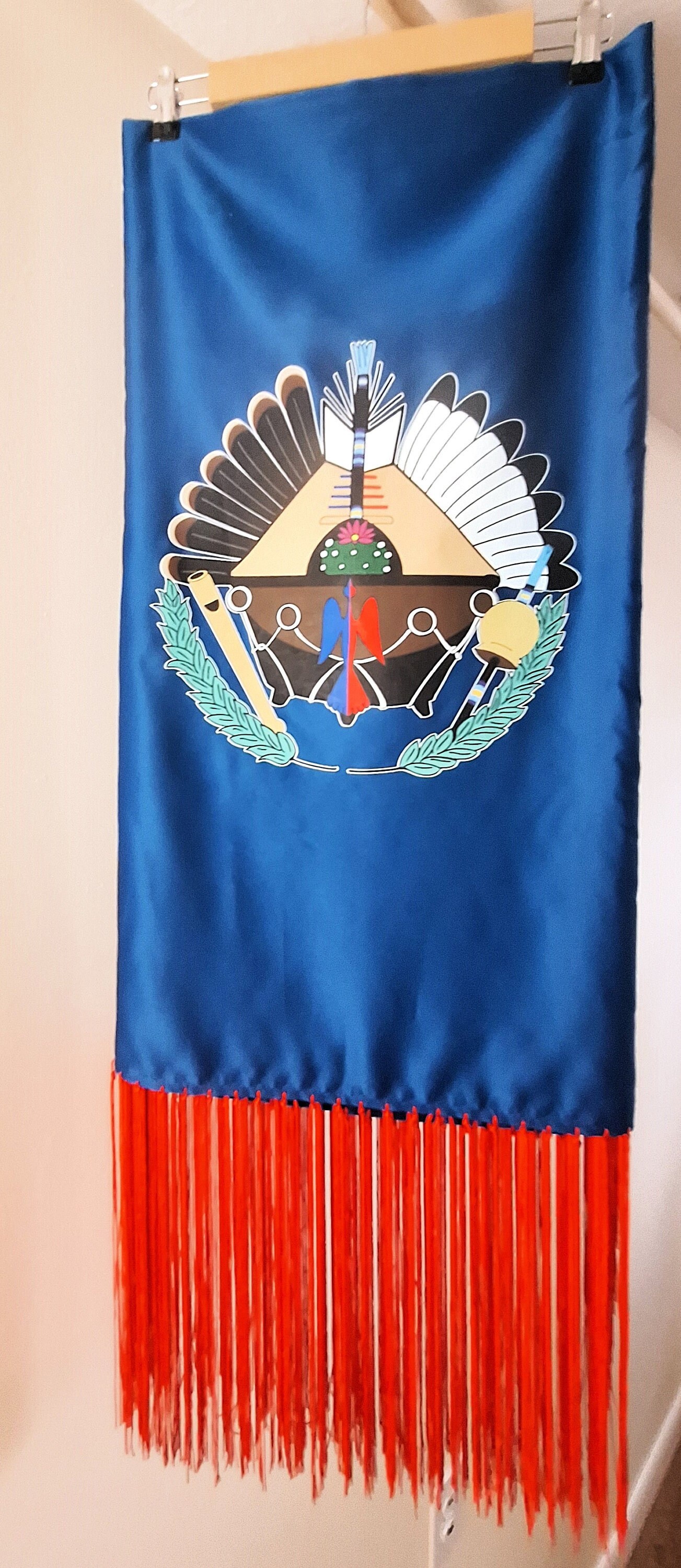 NAC Prayer Shawl Satin With Fringe Waterbird & Instrument Print - Etsy