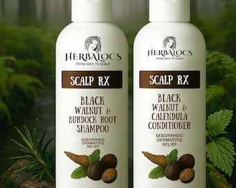 Champú y acondicionador Scalp RX de raíz de bardana y nogal negro: dermatitis seborreica, antipicazón