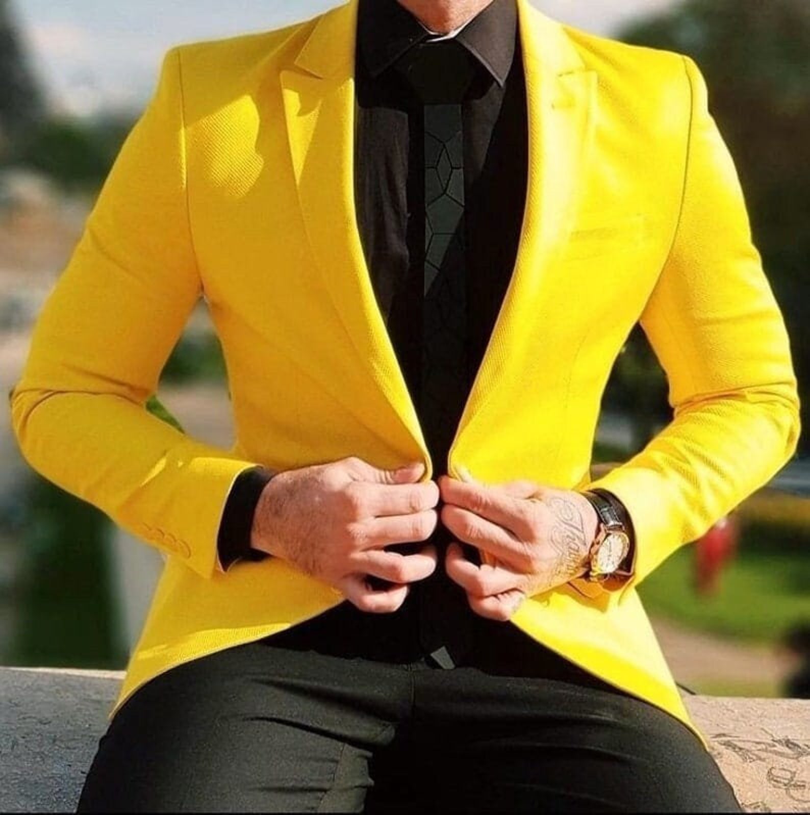 Men s Blazer Stylish Yellow Blazer Men Elegant Colour Coat Party Wear linen-men-blue-and-black-party-wear-blazer-size-medium-at-rs-2999-in