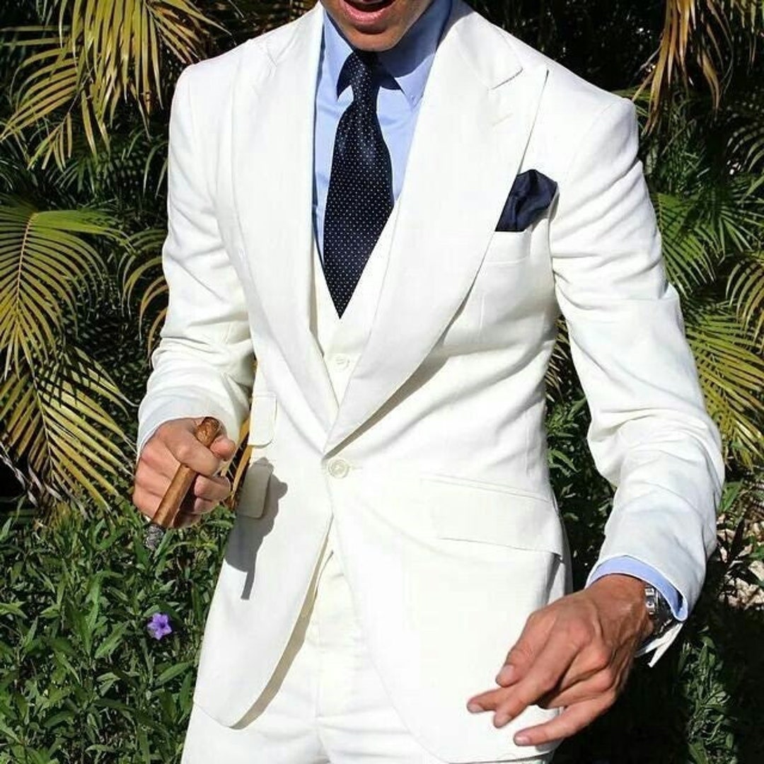 Men Wedding Suits Men White Grooms Suits for Men Slim Fit Groom Suits ...