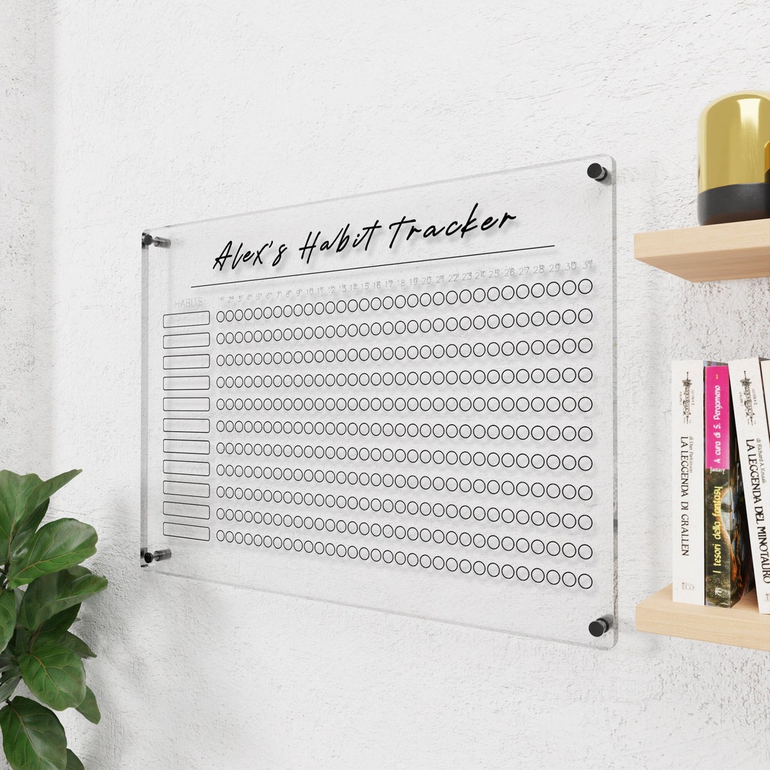 Acrylic Yearly Habit Tracker Dry Erase Acrylic Board Etsy