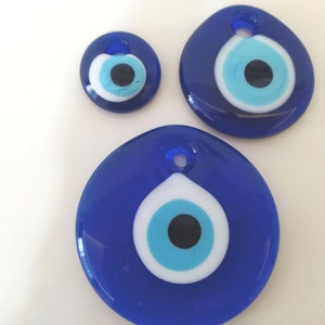 Erbulus Großes türkisches blaues Evil Eye-Wanddeko aus Glas mit