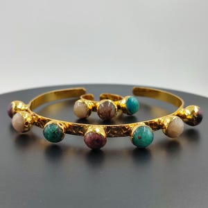 Multi-Stein Armband, Multi-Stein Ring, verstellbarer Ring, verstellbares Armband, verstellbarer Schmuck. vintage Armband, Schmuckset.