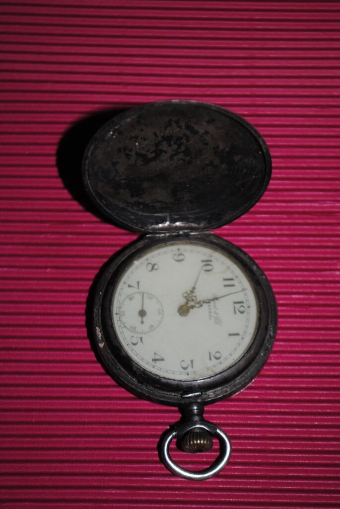 Pocket watch Perret & Fils BRENETS. Silver 84   19th cent