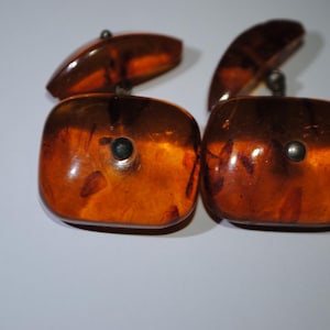 Amber cufflinks USSR