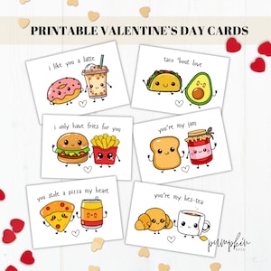Food Buddies Valentinstag Karten | Lustige Valentinstag Karten | Valentinstagskarten für Kinder | Freundschaftskarten | Digital | Druckbar