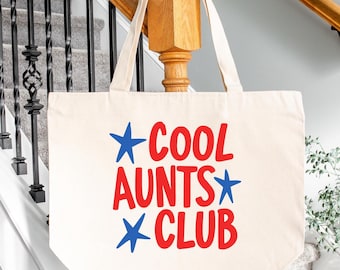 Cool Aunts Club Aunt to Be Canvas Tote Bag, New Aunt Gift