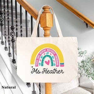 Gift For Teacher, Teacher Appreciation Tote Bag, Teacher Name Tote Bag, Graduation Gift Bag, Personalized Teacher, Custom Teacher, Gift Tote