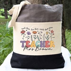 Customized Teacher Tote Bag, Custom Tote Bag For Teacher, Personalised Teacher Gift,Personalized Teacher Tote Bag Gift, Teacher Life Bag