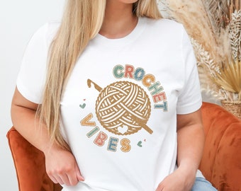 Crochet Vibes Tshirt, Crocheting Shirt, Crochet Shirt, Gift For Crocheter, Witchy Aesthetic, Knitting Shirt, Crochet Lover Tee, Gift For Her