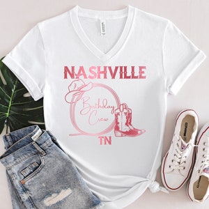 Birthday V-neck Shirt, Nashville Birthday Crew, Group T-shirt, Birthday Babe Shirt, Birthday Matching Tee, Girls Birthday Tee, Birthday Gift