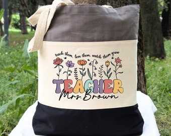 Custom Teacher Tote Bag, Personalized Teacher Gift, Personalised Teacher Gift, Teacher Life, Personalized Teacher Tote Bag, Christmas Gift