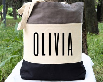 Personalized Canvas Tote Bag For Every Use, Customized Name Tote, Birthday Gift, Bachelorette Party, Children Book Bag, Kids Tote Bag