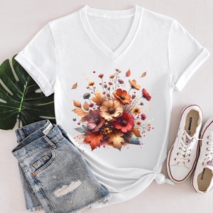 Flower Shirt Gift, Floral T-shirt, Nature Inspired Tee, Botanical Gift, Flower Lover Gift, Gift for Her, Floral Lover Gift, Women Flower Tee