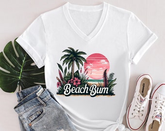 Beach Bum Shirt, Ocean Tshirt, Beach Lover T-shirt, Coastal Vibes Gift, Sea Life Tee,  Beach Bum Sunset Shirt, Summer, Beach, Vacation, Gift