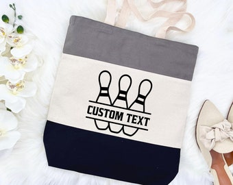 Custom Bowling Tote Bag, Personalized Canvas Bag, Bowling Lover Gift, Stylish Tote with Custom Bowling Design, Bowling Tote Bags, Bowling