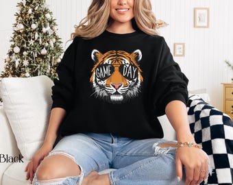 Trendy Game Day Sweatshirt, Football Tiger Design