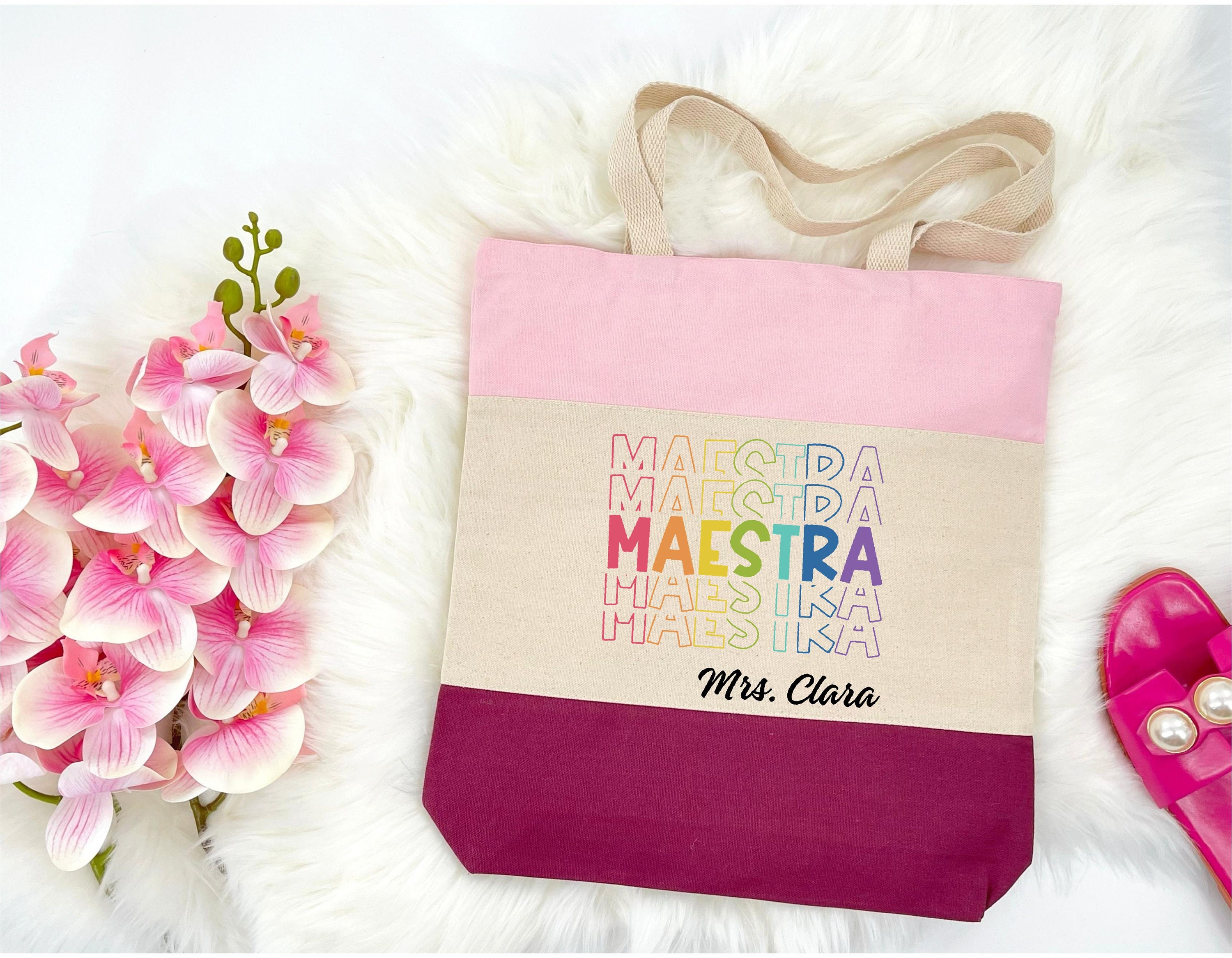 Custom Spanish Teacher, Maestra Gift, Maestra Tote Bag, Personalized ...