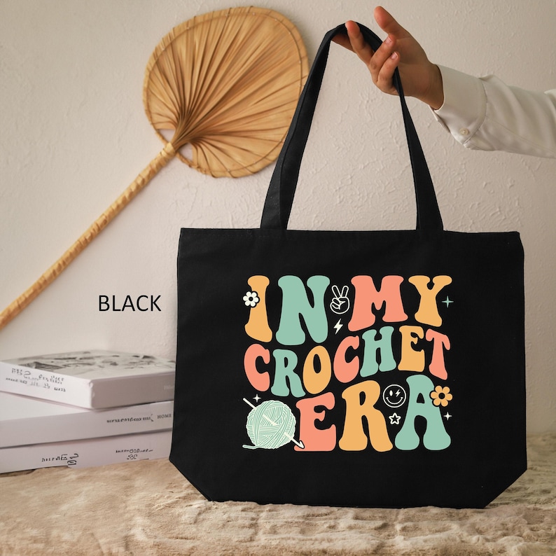 In My Crochet Era Tote Bag, Canvas Tote Bag, Crochet Lover Gift, Crochet Gift, Tote Bag Gifts, Women Tote Bag, Crochet, Mothers Day Gift