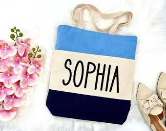 Personalized Tote Bag, Custom Canvas Bag, Preschool Tote Bag, Children Book Bag, Kids Tote Bag, Bridesmaid Tote Bag Gift