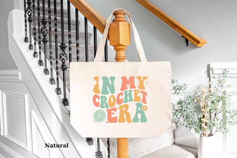 In My Crochet Era Tote Bag, Canvas Tote Bag, Crochet Lover Gift, Crochet Gift, Tote Bag Gifts, Women Tote Bag, Crochet, Mothers Day Gift