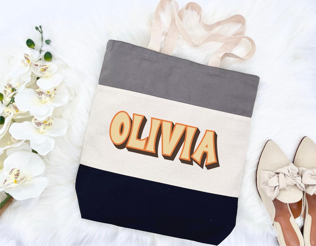 Children's Personalized Tote, Custom Canvas Book Bag, Kid's Shopping ...