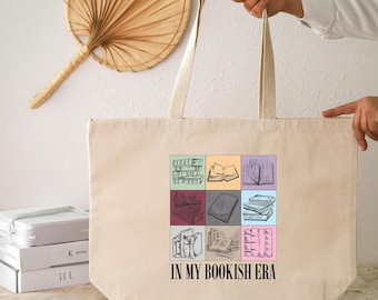 Book Lover Tote Bag, Bookish Tote Bag For Women, Bookish Era Gift Bag, Vintage Tote Bag Book Lover Gift, Teacher Gifts, Teacher Tote Bag