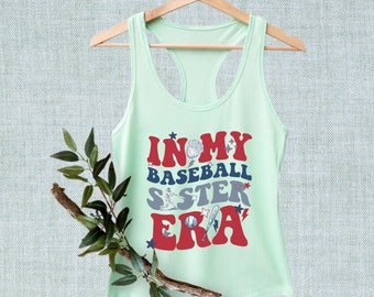 Baseball Sister Tank Tops,  In My Baseball Sister Era Shirt, Baseball Shirt, Baseball Player Tank Top, Baseball Sister Gift, Game Day Tank
