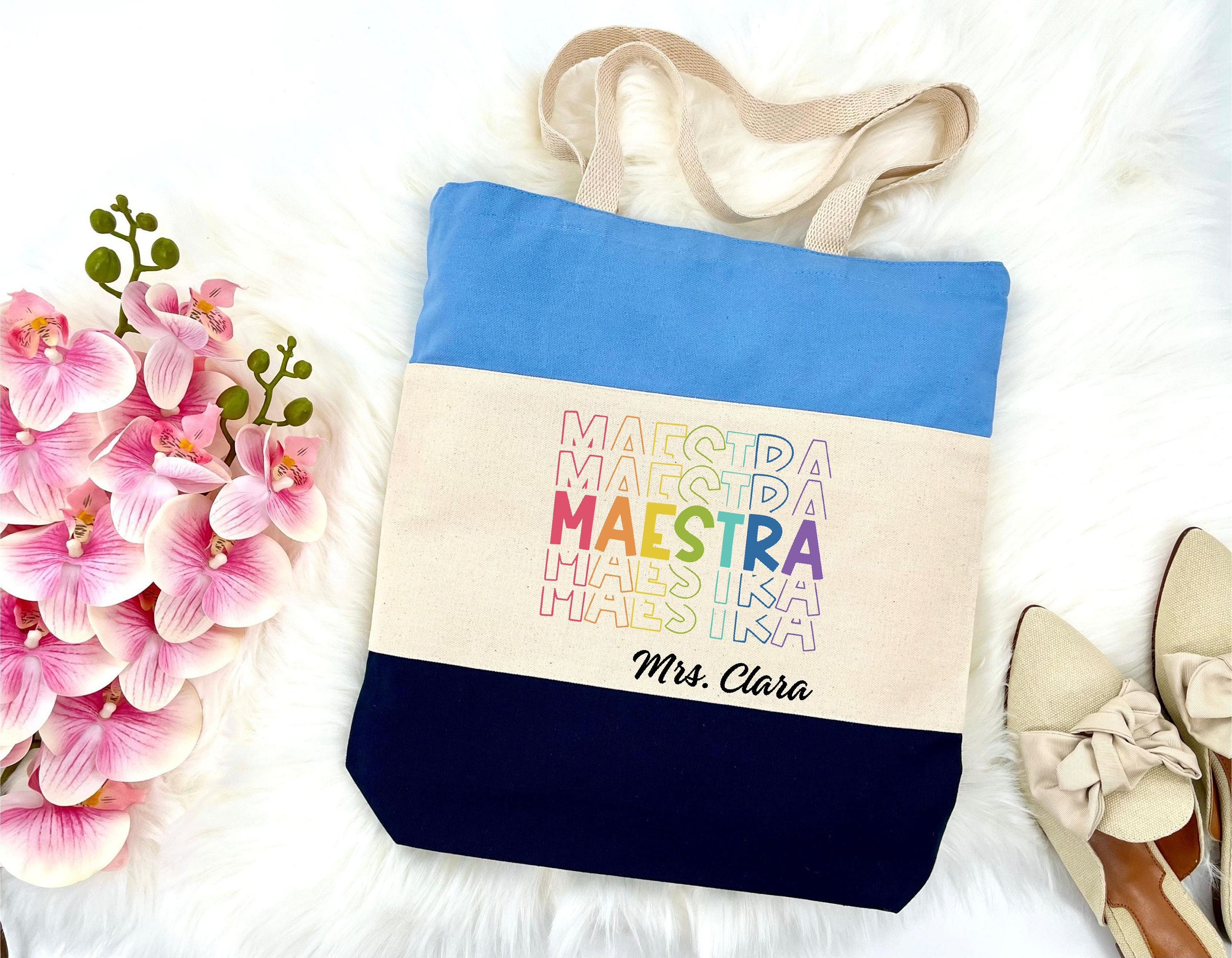 Custom Spanish Teacher, Maestra Gift, Maestra Tote Bag, Personalized ...