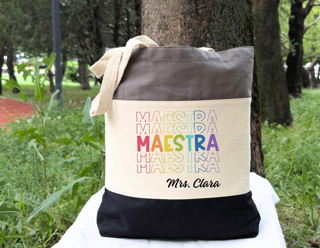Custom Spanish Teacher, Maestra Gift, Maestra Tote Bag, Personalized ...