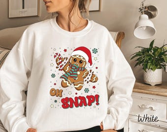 Gingerbread Christmas Oh Snap Sweatshirt, Cute Christmas Sweatshirt, Gingerbread Cookie Hoodie, Gingerbread Baking Sweatshirt, Xmas Baking