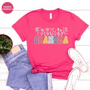 Grandma Gift, Grandma Shirt, Custom Grandma Shirts, Mothers Day Gift, Mothers Day Shirt, Gift For Grandma, Mom Gifts, Grandma Floral Shirts