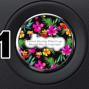 Steering Wheel Overlay Decal • TROPICAL FLORAL COLLECTION • Compatible With Jeep Models