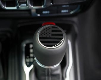 3D Domed Flex Resin Shifter Badge - Black Gray Flag - 2018+ Wrangler 2020+ Gladiator