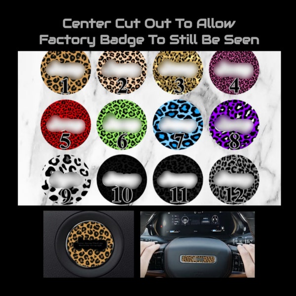 Steering Wheel Overlay Decal • Leopard Print • Compatible With Jeep