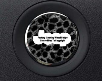 Steering Wheel Overlay Decal • Black Leopard Print • Compatible With Jeep